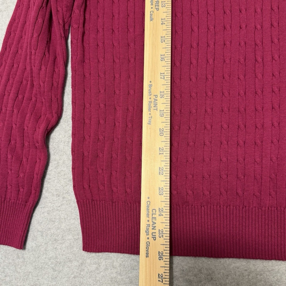Kim Rogers Magenta Preppy Cable Knit Sweater Size M Soft Classic Collegiate New - Picture 3 of 7
